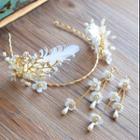 Set: Feather Hair Band + Dangle Earrings