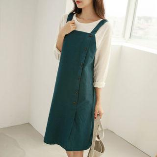 Button-side Jumper Dress