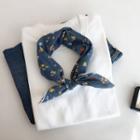 Floral Print Scarf 55 - Denim Blue - One Size
