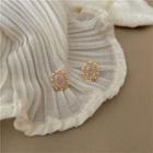 Faux Crystal Earring Stud Earring - 1 Pair - S925 Silver Stud - Gold - One Size