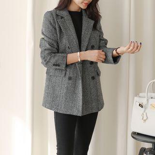 Double-breasted Herringbone Blazer