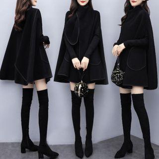 Turtleneck Cape Coat