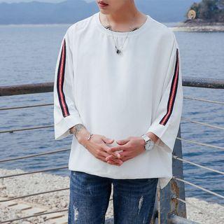 Lettering Trim 3/4-sleeve T-shirt
