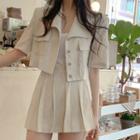 Set: Short-sleeve Jacket + Mini A-line Skort