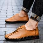 Genuine Leather Lace-up Stitched Shoes
