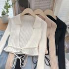 Lapel Long-sleeve Knit Jacket