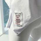 Tag-patched Slit-side T-shirt White - One Size