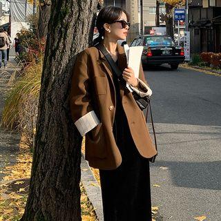 Short-sleeve A-line Maxi Velvet Dress