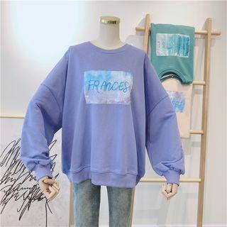 Sequined Paneled Letter Sweatshirt