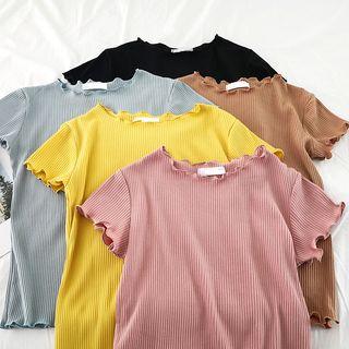 Ribbed Plain T-shirt