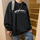 Crew Neck Lettering Sweatshirt