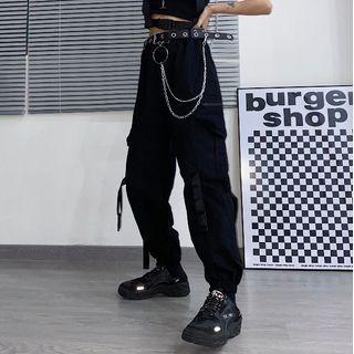 Chain Detail Cargo Jogger Pants