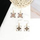 Patterned Tile Drop Hook Earring / Clip-on Earring
