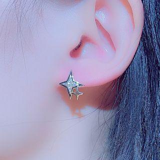Star Rhinestone Earring 1 Pr - Gold - One Size