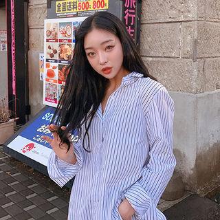 Pinstripe Cotton Long Shirt