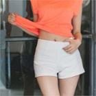 Flat-front Colored Hot Pants