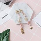Non-matching Faux-pearl Star Drop Earring 1 Pair - Gold - One Size