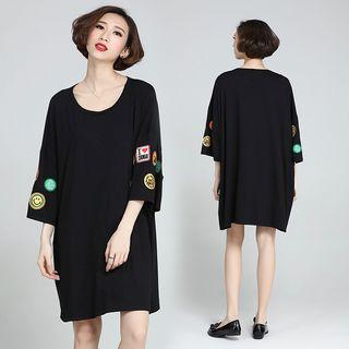 Appliqu  Loose-fit Shift Dress