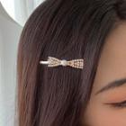 Faux Pearl Bow Pin Hair Pin 1 Pc - Faux Pearl Bow Pin Hair Pin - Gold - One Size