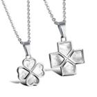 Couple Matching Cross / Leaf Necklace