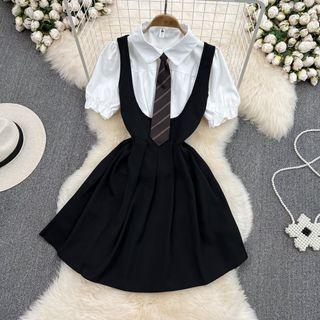 Set: Short Sleeve Shirt + Tank Dress
