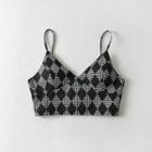 Argyle Print Cropped Camisole Top