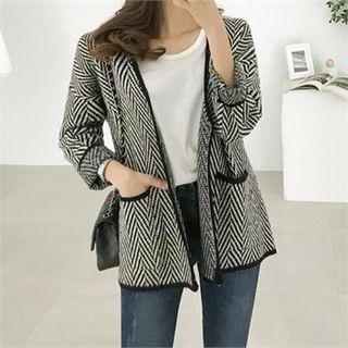 Loose-fit Herringbone Cardigan
