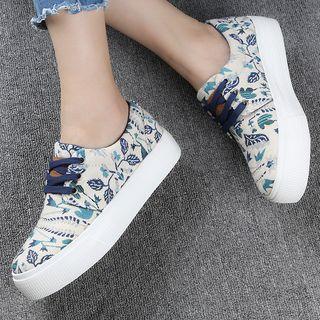 Floral Print Canvas Sneakers