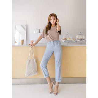 Plus Size Elbow-sleeve Sleek T-shirt