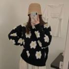 Flower Pattern Sweater As Shown In Figure - One Size