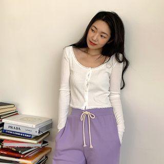 Lace-trim Crop Cardigan