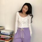 Lace-trim Crop Cardigan