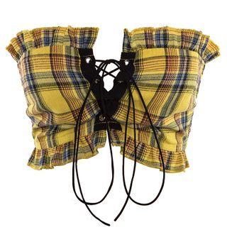 Plaid Lace-up Tube Top