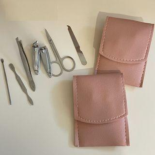 Stainless Steel Manicure Kit With Faux Leather Pouch