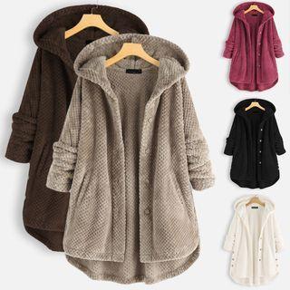 Hooded Double-sided Sweatshirt Buttoned Cardigan