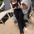 Open Back Sleeveless Wide-leg Jumpsuit