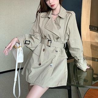 Plain V-neck Coat