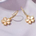 Alloy Flower Dangle Earring 1 Pair - 01-3183 - White - One Size
