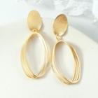 Alloy Oval Layered Dangle Earring 1 Pair - Earring - One Size
