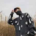 Turtleneck Panda-print Sweater