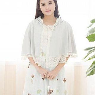 Lace-trim Hooded Cape