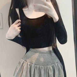 Set: Plain Tank Top + Light Jacket