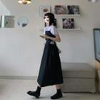 Short-sleeve T-shirt / Strappy Midi A-line Dress