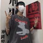 Couple Matching Short-sleeve Shadow Print T-shirt