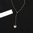 Alloy Butterfly Pendant Necklace 1 Piece - Necklace - Gold - One Size