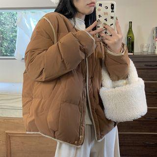 Contrast Trim Loose-fit Padded Jacket