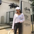 Cross-strap Dolman-sleeve T-shirt