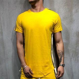 Short-sleeve Striped Side T-shirt