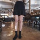 Band-waist Pleated-hem Skirt