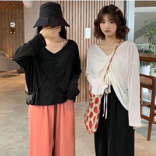 Long-sleeve Drawstring Top / Harem Pants